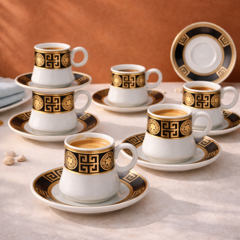 Set filxhanësh Anderr Royal Black Gold, 12 pjesë, 6x80ml, i bardhë/zezë