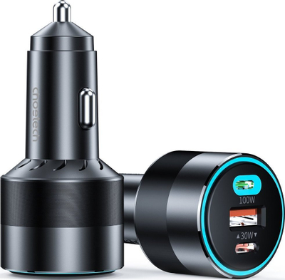 Полнач за автомобил Choetech TC0011, 130W, 2x USB C USB A, црн
