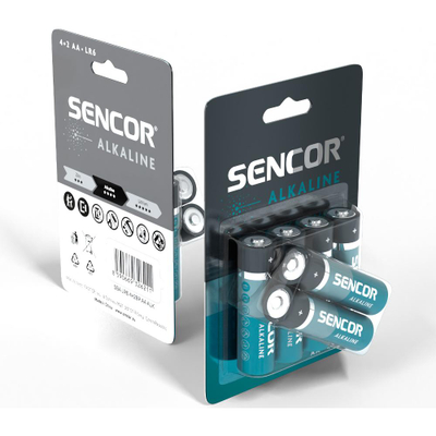 Bateri Sencor SBA LR6 4+2BP AA Alk, 6 copë