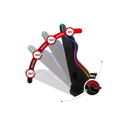 Karrige gaming Huzaro Force 6.3 RGB Mesh, shpina 180°, drita LED RGB, e zezë