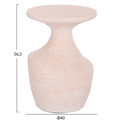 Tavolinë ndihmëse Rebon HM18156.04L, fiber cement, Ø40x56.5cm, ngjyrë salmon