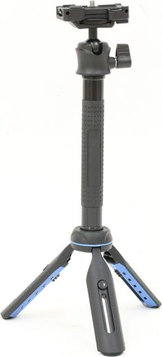 Tripod mini Slik MULTI-POD, trefkëmbësh i vogël, me kokë që rrotullohet, i zi me blu