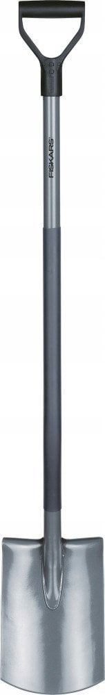 Lopatë Fiskars Ergonomic me kokë të rrumbullakët çeliku, bosht 125 cm, portokalli