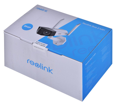 Kamerë sigurie Reolink DUO 2 Wifi, 8 MP, 4608 x 1728, me mikrofon të integruar, e bardhë
