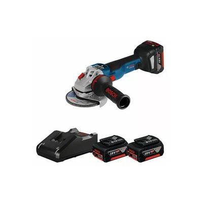Set mulli me kënd Bosch GWS 18V-10 SC, 125mm, 3 bateri 5.0Ah, i zi