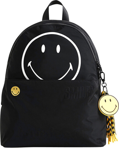 Çantë shpine Desigual Back Smiley Casual Mombas, e zezë