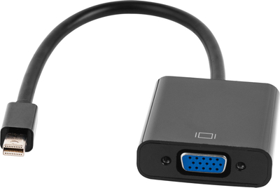 Adapter video LechPol KOM0848, Mini DisplayPort në VGA, Full HD, i zi