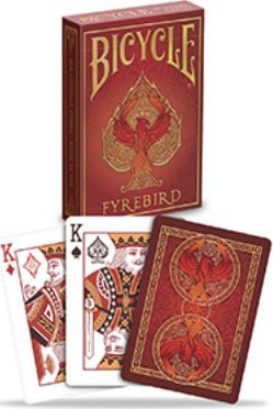 Карти за игра Bicycle Fyrebird, Air Cushion Finish, сет 2 шпилови, црвени