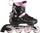 Patina 4n1 NILS Extreme NH10905, ABEC 7, LED, të zeza me rozë, nr 39-42