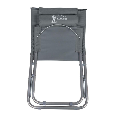 Karrige plazhi palos që bëhet sheshlong Royokamp Folding Beach Chair Lounger, me jastëk, gri