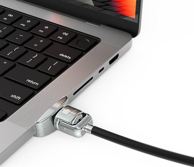 Adapter sigurie Compulocks Ledge Lock për MacBook Pro 14" M1 M2 M3, pa ngjitës, ngjyrë argjendi