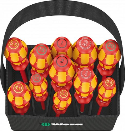 Set kaçavidash Wera Kraftform 2go 100, 11 copë, i izolum 1000V VDE, kufer i zi