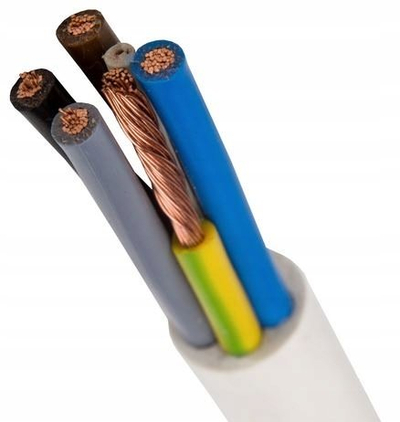 Kabull elektrik Elektrokabel OWY, 450/750V, 5x6 mm², i bardhë