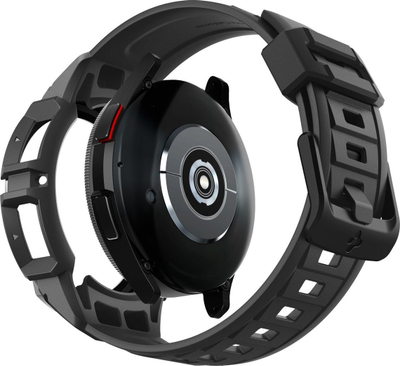 Mbulesë me rrip Spigen Rugged Armor Pro për Samsung Galaxy Watch 6 Classic 43mm, TPU, që s’çahet kollaj nga goditjet, e zezë