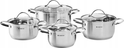 Set tenxheresh Ambition Remi 68741, 8 copë, çelik inox, argjendtë