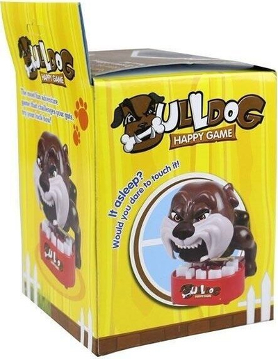 Loja tryeze Leantoys Biting Bulldog, lodër refleksesh për fëmijë, 13 x 10 x 13 cm, kafe