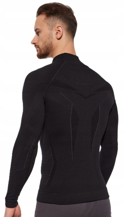 Термоактивна блуза Brubeck Extreme Merino за мажи, мерино, големина L, црна