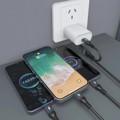 Kabllo USB Dudao L3W, 3 në 1, 1.2m, 66W, e zezë
