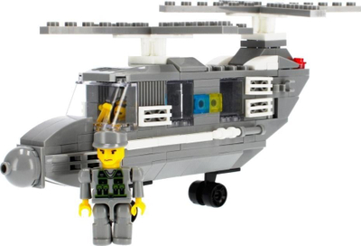 Set blloqesh për me bo lodra Alleblox Military, 179 copë, helikopter ushtarak, shumëngjyrësh
