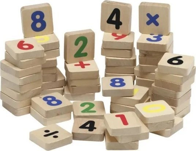 Set edukativ Krea Numbers With Magnet, 60 copë, dru, me magnet