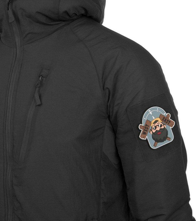 Xhaket Helikon Tex Wolfhound Hoodie Climashield, e trashë për të mbajtur ngrohtë, me kapuç, e zezë