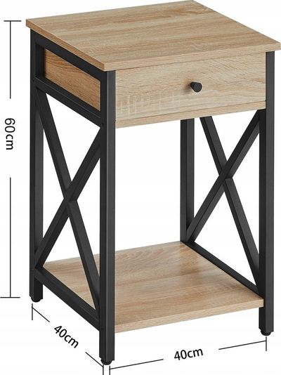 Kabinet Non Stolk Oak Sonoma Black Loft, me raft dhe sirtar, dru sonoma, i zi