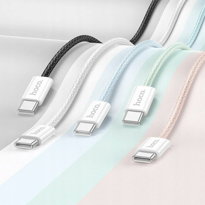 Kabëll USB-C në USB-C Hoco X104, 60W, 1m, i bardhë