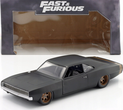 Model makine Jada Toys Fast &amp; Furious 1968 Dodge Charger, shkallë 1:24, die-cast, i zi mat