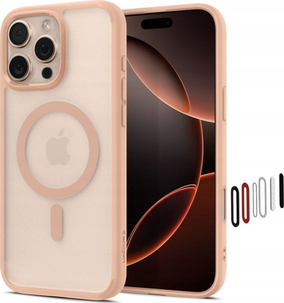Mbulesë telefoni Spigen Ultra Hybrid T MagSafe për iPhone 16 Pro Max, transparente, Frost Rose Titanium
