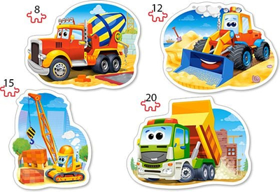 Puzzle për fëmijë Castorland x4, mjete ndërtimi, shumëngjyrëshe