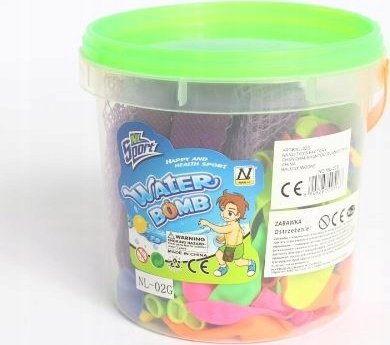 Balona me ujë në kovë NL-02G, set 12 copë, shumëngjyrëshe
