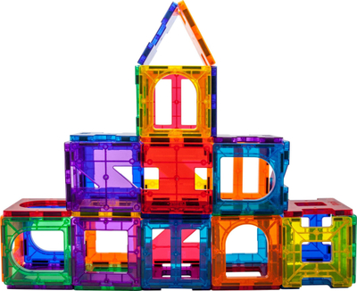 Lodër magnetike PicassoTiles PT42, set ndërtimi 3D, 42 copa, me ngjyra