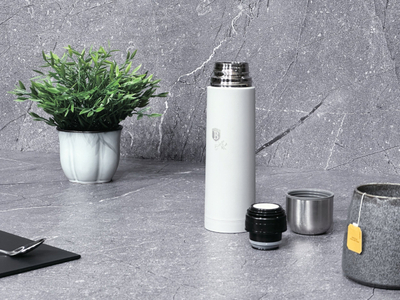 Termos Berlinger Haus Aspen, 1L, çelik inox, gri mat
