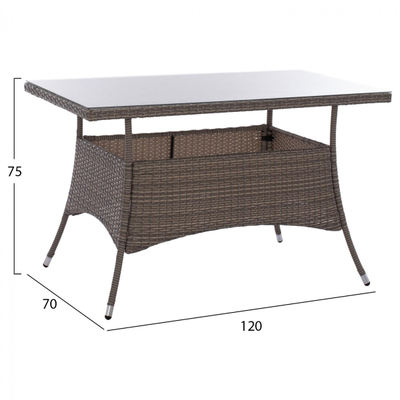 Set ngrënieje 5-pjesësh tav. 120×70 + krahëse rattan (HM11712.31)
