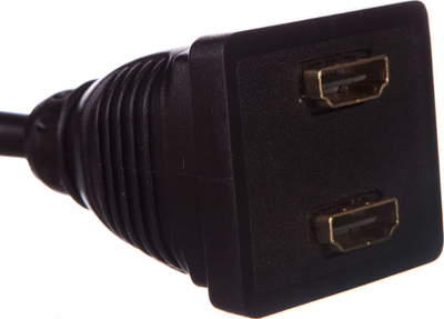 Adapter HDMI Goobay 68784, 1xHDMI në 2xHDMI, 0.1m, i zi