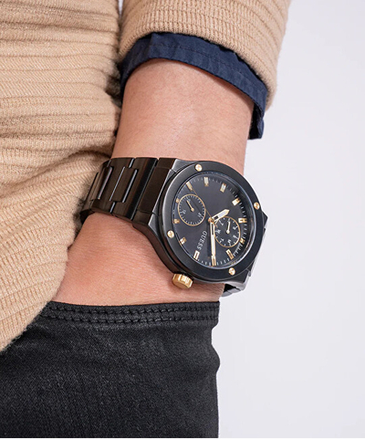Orë burrash Guess Mens Black Multi-function GW0795G3, e zezë