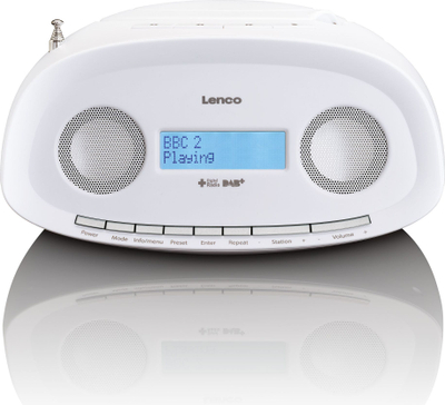 Radio CD Lenco SCD-69, DAB+, USB, e bardhë
