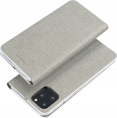 Këllëf telefoni Luna Book Gold për Xiaomi Redmi Note 13 Pro Plus 5G, tip libër, me magnet, argjendtë