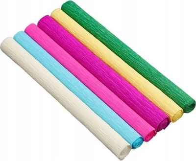 Letër krep Happy Color Craft Paper, set 6 ngjyra, 25x100cm, shumëngjyrëshe