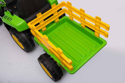 Traktor elektrik për fëmijë Ramiz MX-611, me rimorkio, deri 28 kg, jeshil