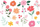 Tattoo të përkohshme për kalamaj PartyDeco Flowers, 19 copë, me lule, shumëngjyrëshe
