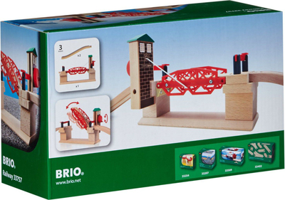 Lodër urë ngritëse Brio Drawbridge 33757, për trena druri, 3+