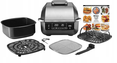 Grill dhe fritezë me ajër Ninja Foodi EG351EU, 5.7L, 5 në 1, gri