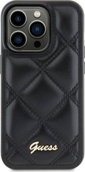 Mbulesë telefoni Guess Quilted Metal Logo për Samsung Galaxy S23 FE, TPU, e zezë