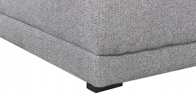 Puf ottoman me stof, 1 vend, jastëk i trashë, gri e çelët