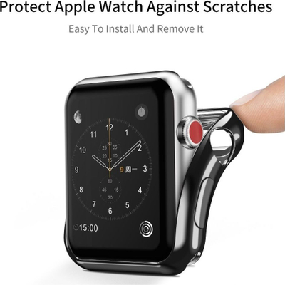 Kутија за заштита за паметен часовник Dux Ducis Apple Watch 38mm, 2 парчиња, силикон, црна и проѕирна