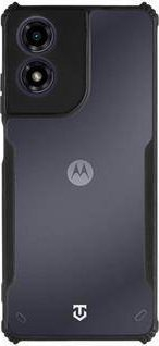Kapak telefoni Tactical Quantum Stealth për Motorola G04, transparent, me detaje të zeza