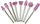 Set gurë brusi të hollë Dedra 08T605, 8 copë, bosht 3.2 mm, rozë