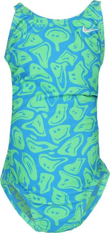 Kostum noti për goca Nike Hydrastrong Jr Multiple Print NESSD045-380, njëpjesësh, shumëngjyrësh blu me jeshile