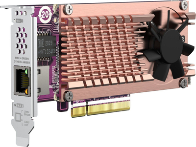 Kartë zgjerimi QNAP QM2, PCIe Gen3 x8, me ventilator, rozë